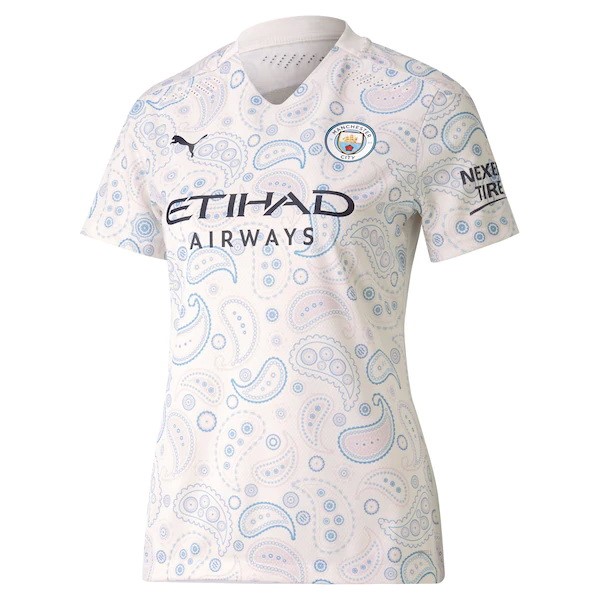 Camiseta Manchester City Tercera Mujer 2020-2021 Blanco